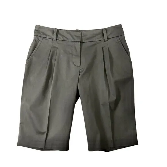 Trina Turk Womens Bermuda Shorts Pleated Front Grey Size 8