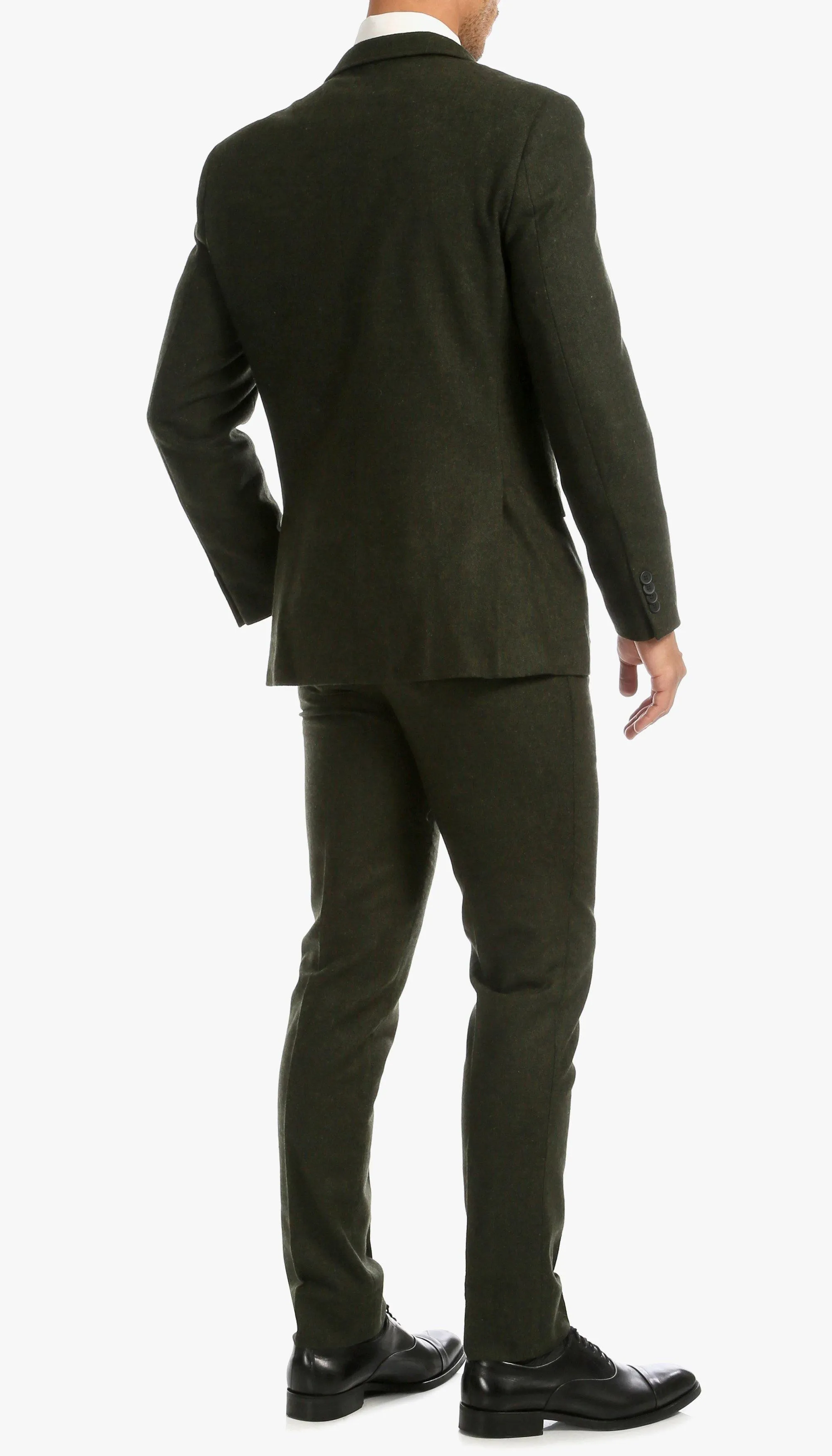 Tweed Men's Slim Fit 3 Piece Suit in Green