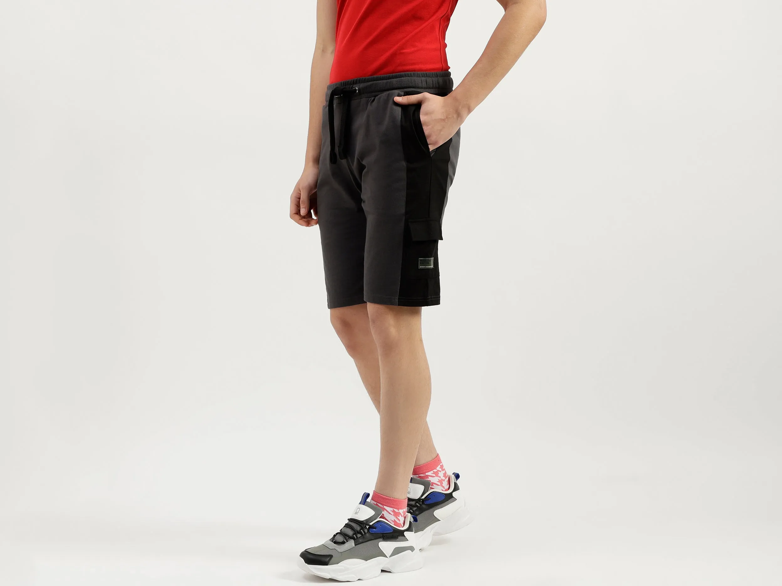 Typography Pattern Relaxed Fit Shorts