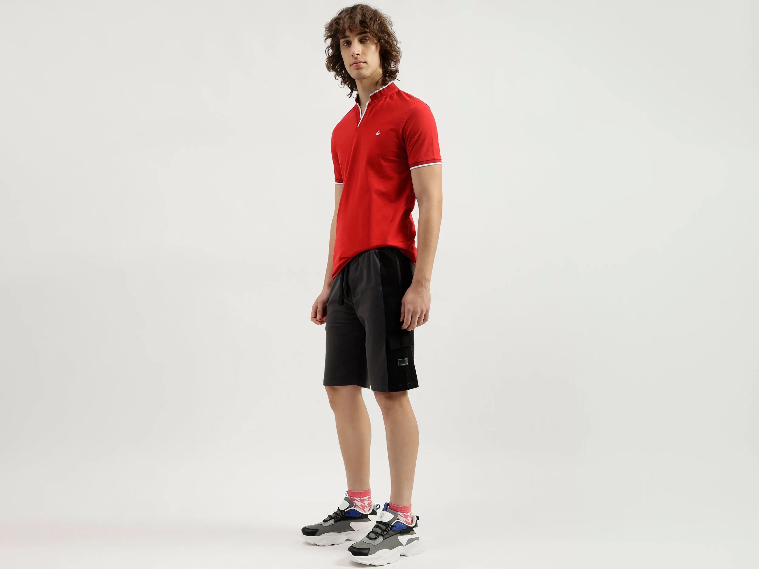 Typography Pattern Relaxed Fit Shorts
