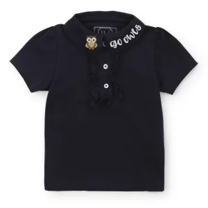 Uniform Jane Girls' Short Sleeve Polo Shirt - Navy