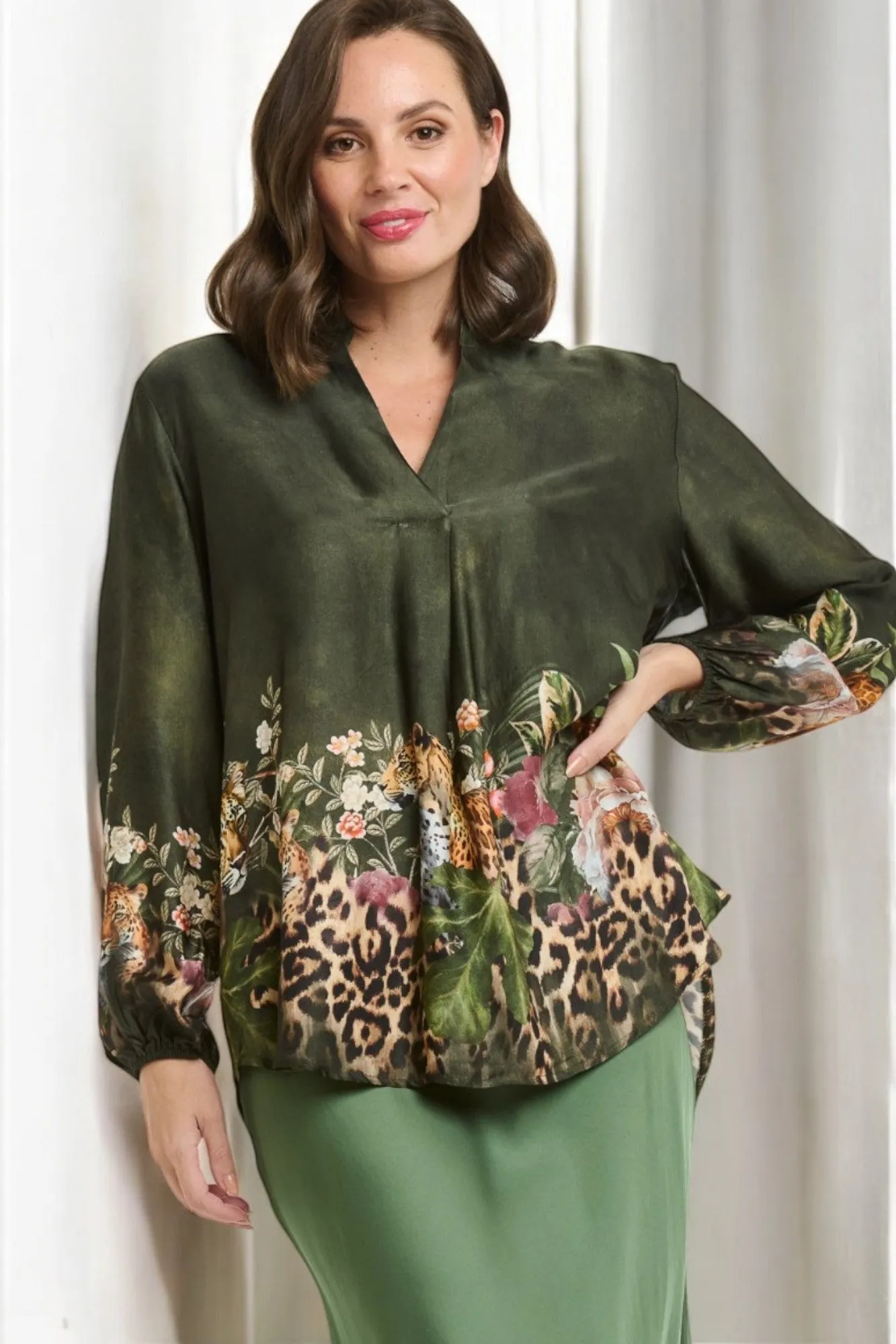 URBAN LUXURY Leopard Shirt - Military