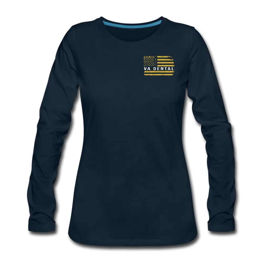 VA Dental Flag Women's Premium Long Sleeve T-Shirt (Gold)