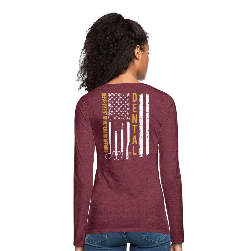 VA Dental Flag Women's Premium Long Sleeve T-Shirt (Gold)