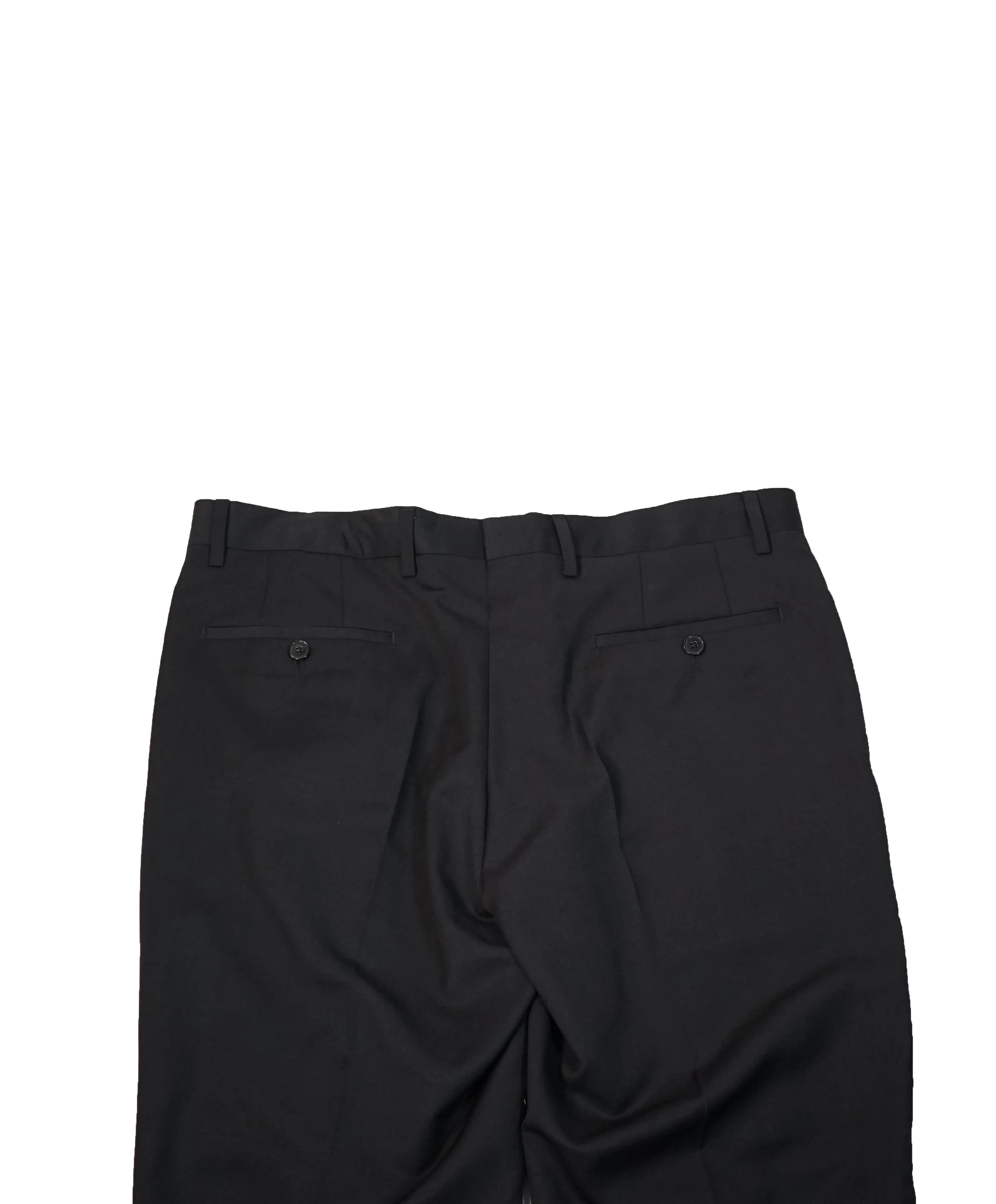 VERSACE COLLECTION - Flat Front Solid Black Dress Pants - 34W