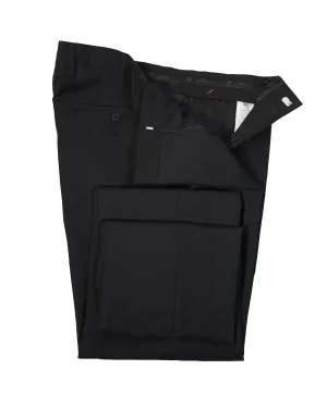 VERSACE COLLECTION - Flat Front Solid Black Dress Pants - 34W