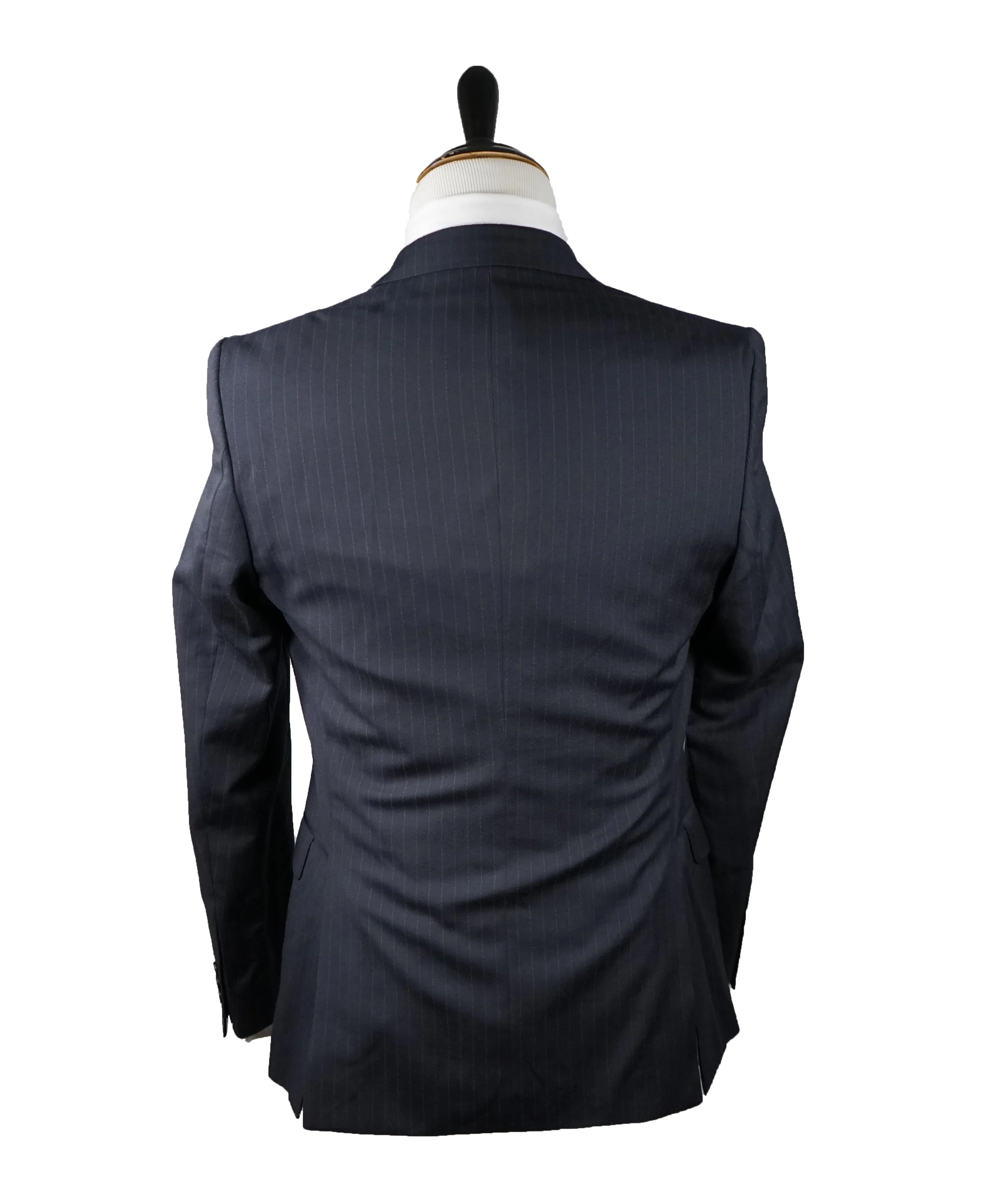 VERSACE COLLECTION - Navy Pinstripe 2-Button Slim Suit - 38R