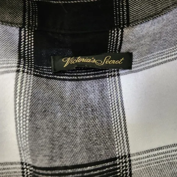 Victoria Secret intimates &amp; sleepwear buffalo plaid button-down sleep shirt.