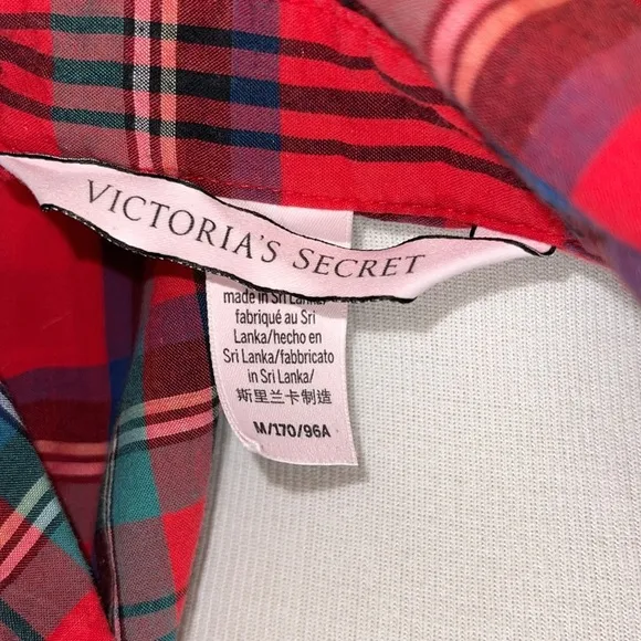 Victory Secret Long Sleeve Button Down intimate Sleepwear Size M