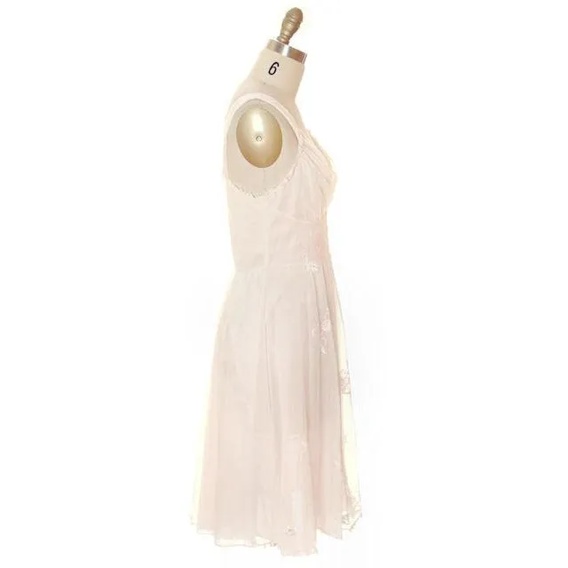 Vintage Peignoir Gotham Gold Stripe Frothy Pink Nylon Chiffon 1950s