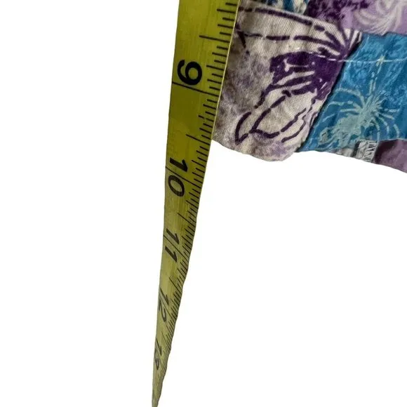 Vintage Y2K Blue Purple Print Patchwork Bermuda Shorts Medium
