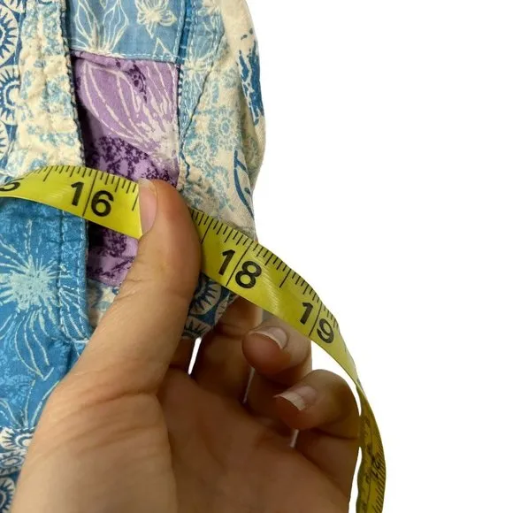 Vintage Y2K Blue Purple Print Patchwork Bermuda Shorts Medium