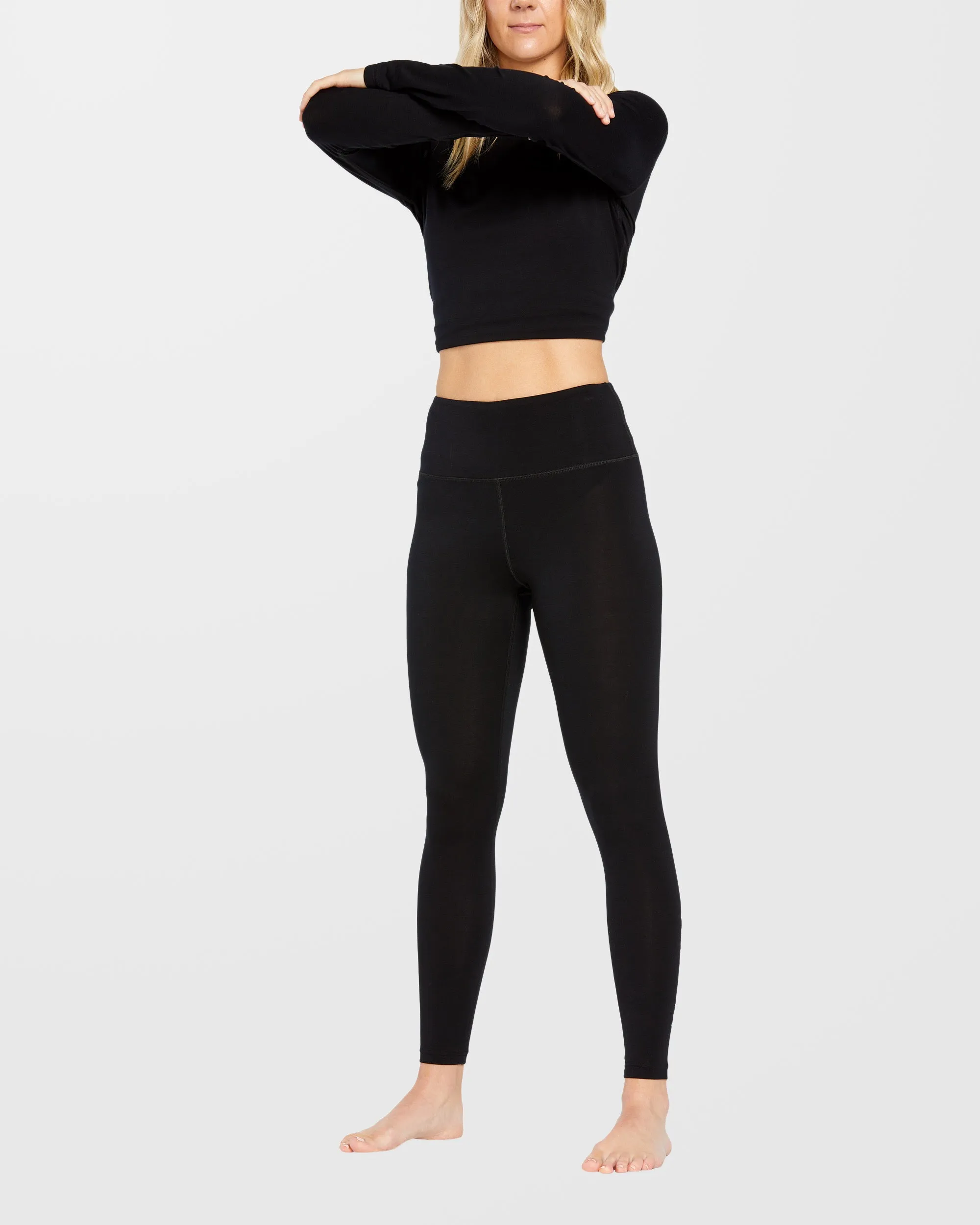 W Merino Blend Base Layer Leggings - Black