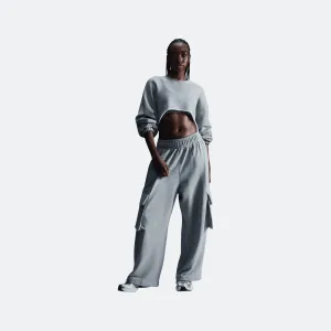 W Nike Low-Rise Oversized French Terry Open-Hem Pants