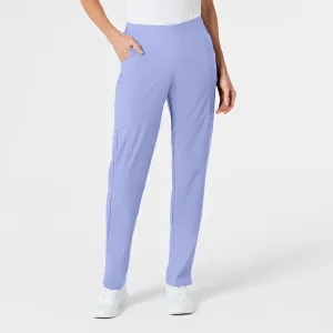 W123 5155 Flat Front Cargo Scrub Pants Ceil Blue