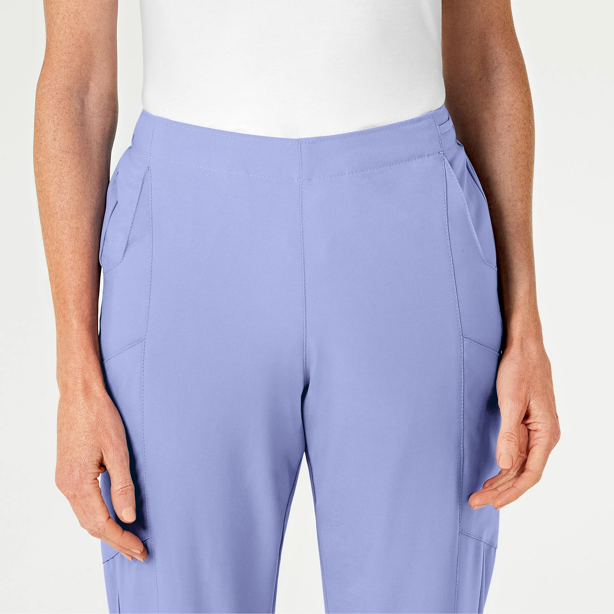 W123 5155 Flat Front Cargo Scrub Pants Ceil Blue