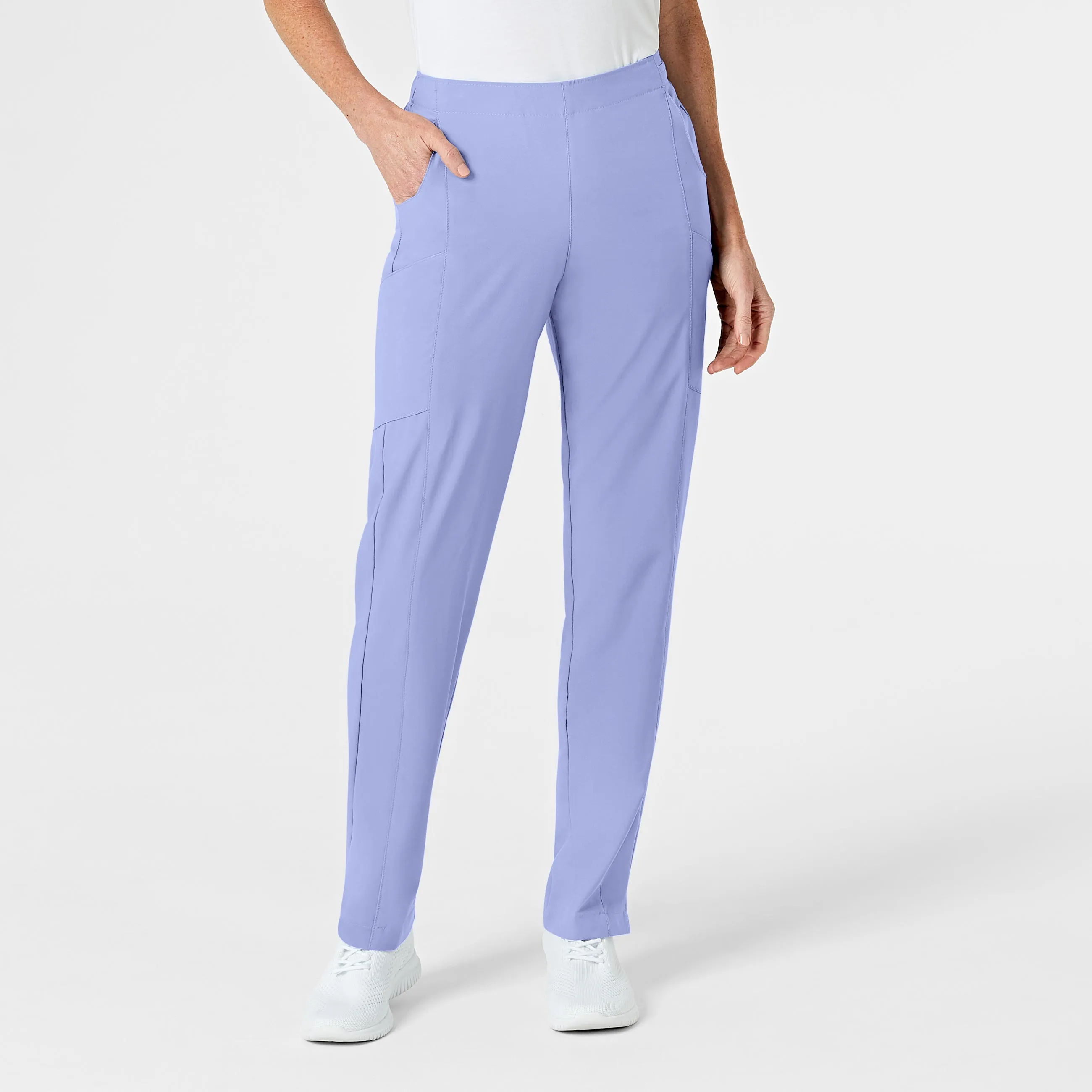 W123 5155 Flat Front Cargo Scrub Pants Ceil Blue