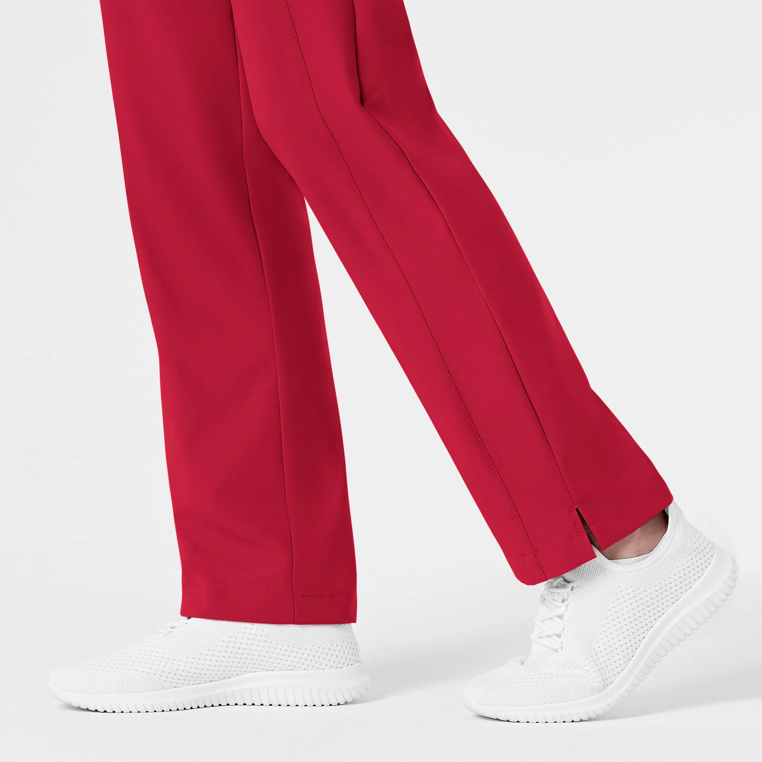 W123 5155 Flat Front Cargo Scrub Pants Red