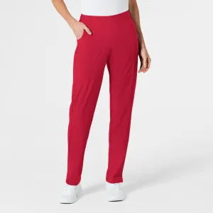 W123 5155 Flat Front Cargo Scrub Pants Red