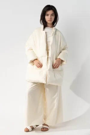Washed Nylon Down Coat with Pockets