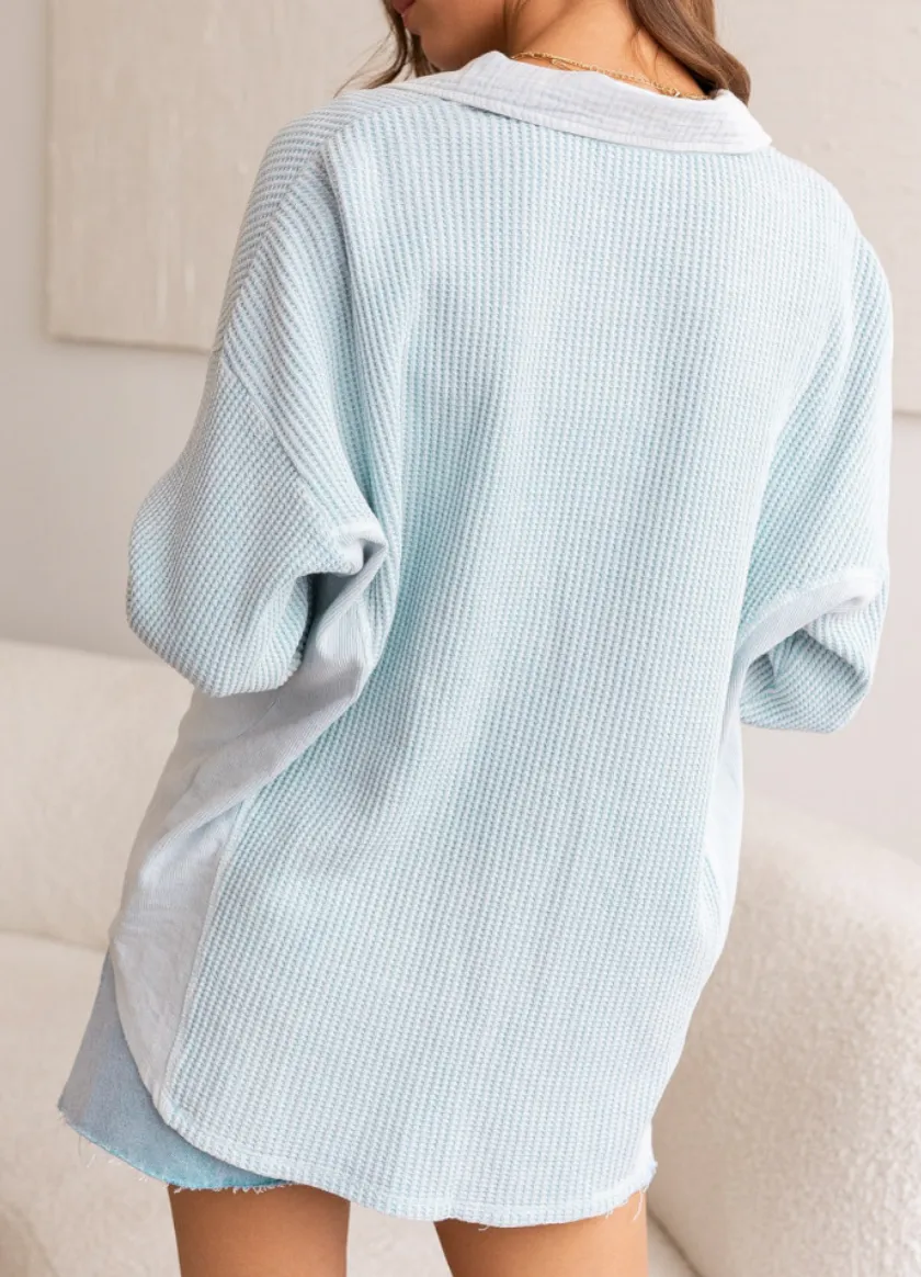 Washed Thermal Collar Shacket