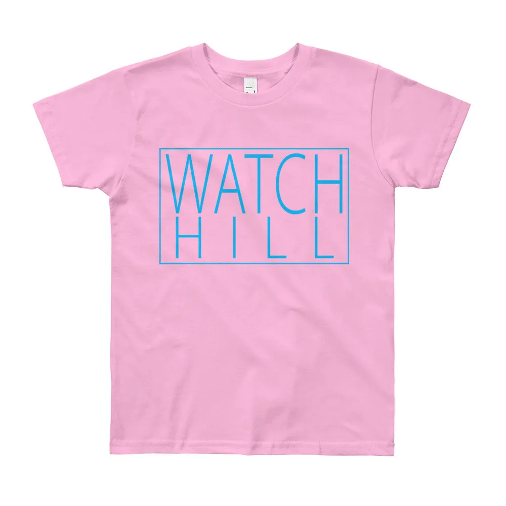 Watch Hill 'Rectangular Logo' - Youth Short Sleeve T-Shirt (Cyan)