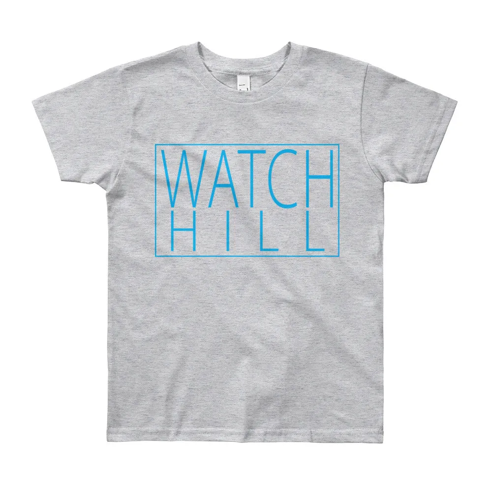 Watch Hill 'Rectangular Logo' - Youth Short Sleeve T-Shirt (Cyan)