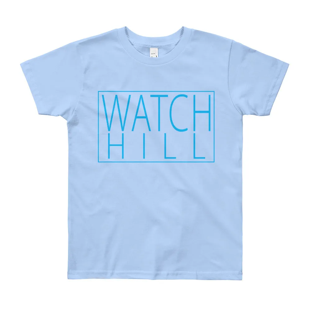 Watch Hill 'Rectangular Logo' - Youth Short Sleeve T-Shirt (Cyan)