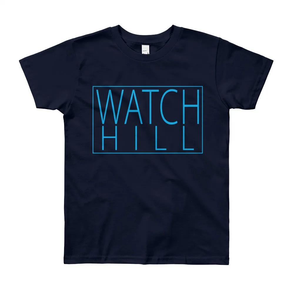 Watch Hill 'Rectangular Logo' - Youth Short Sleeve T-Shirt (Cyan)