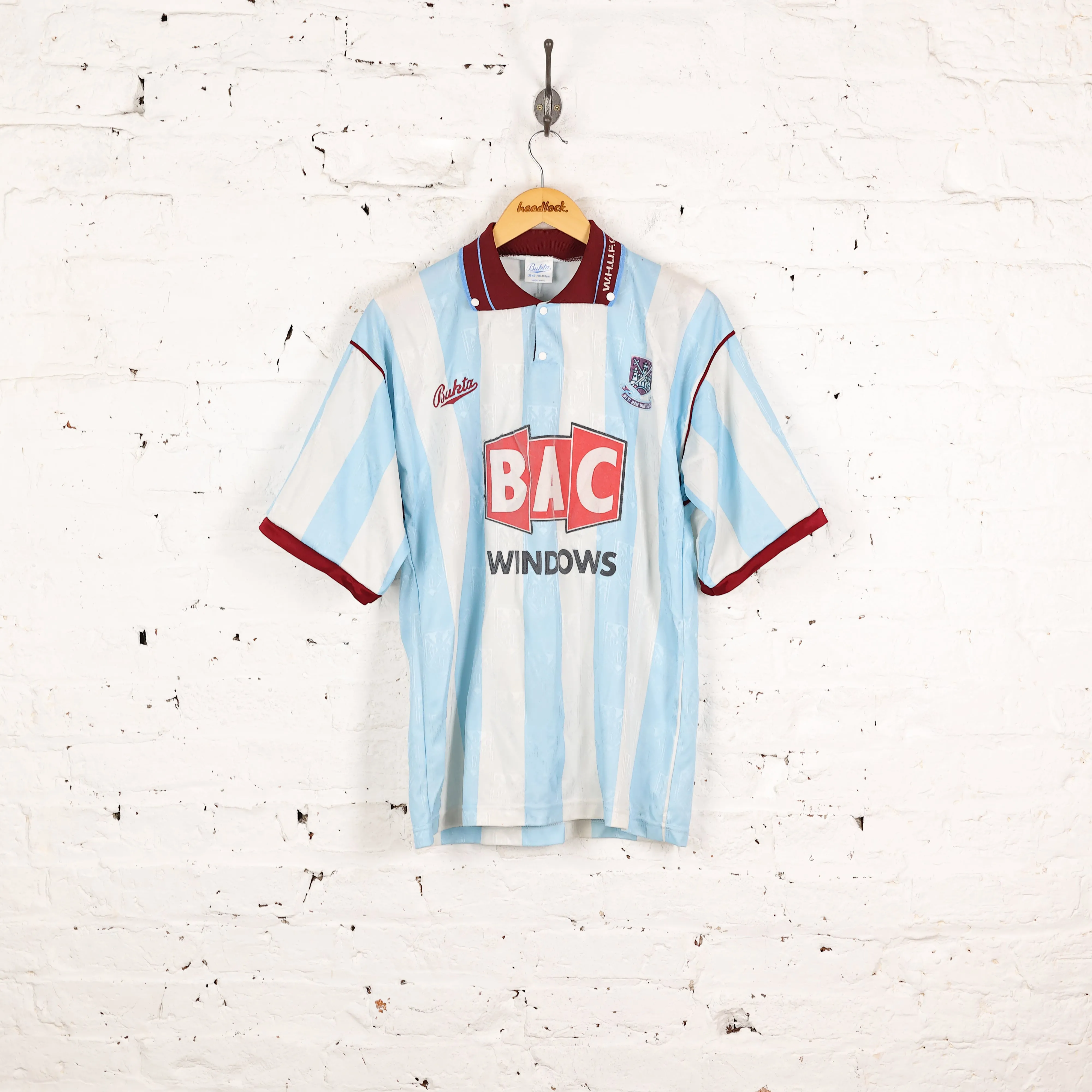 West Ham United 1991 Bukta Away Football Shirt - Blue - M