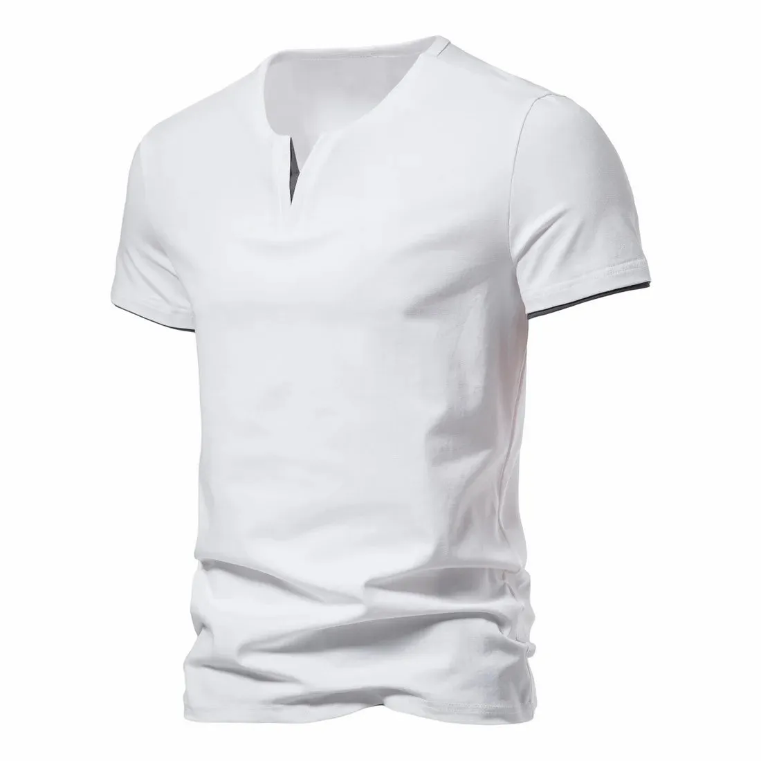 West Louis™ Summer V Neck Henley T-Shirt