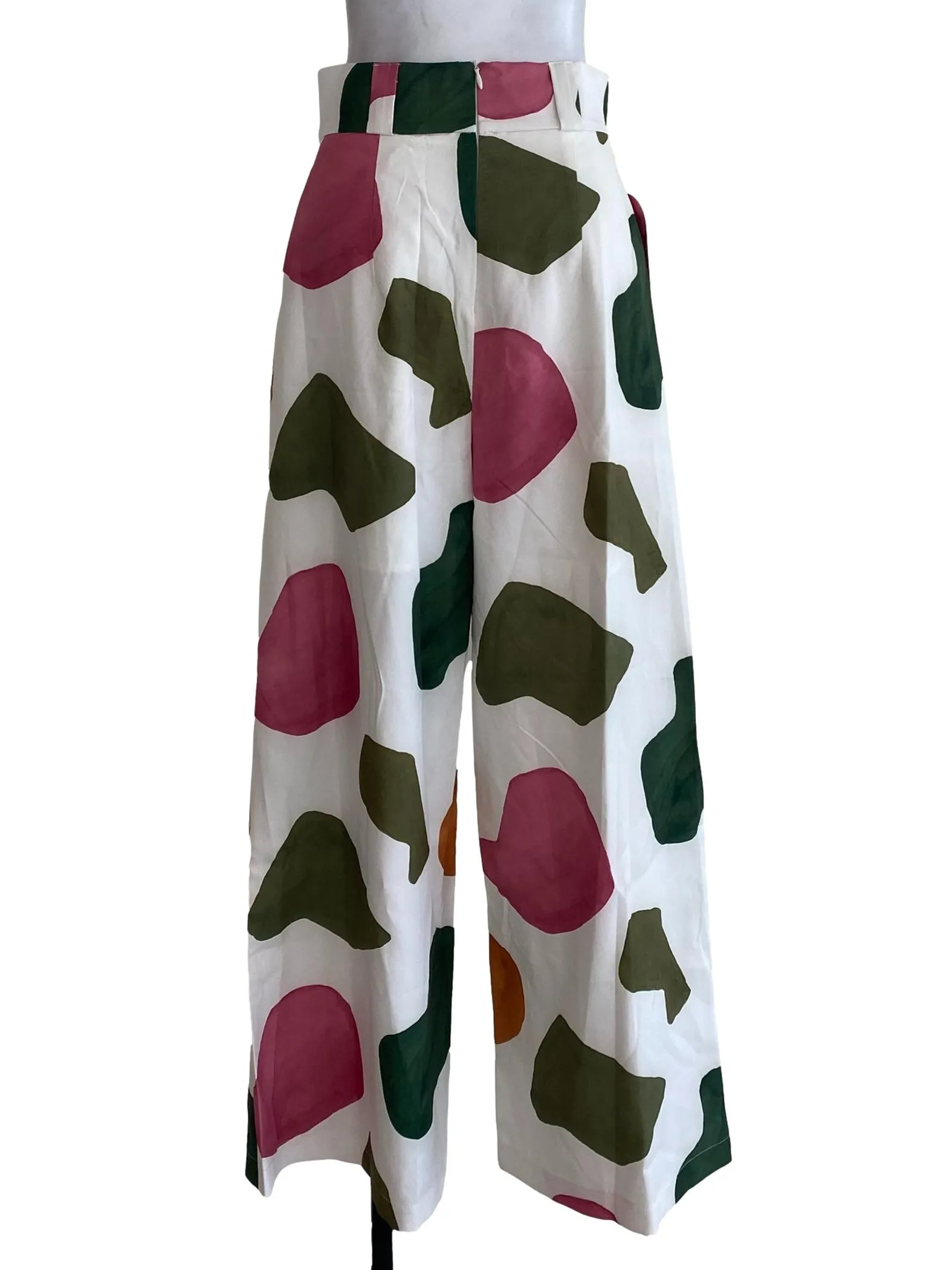White Abstract Pants