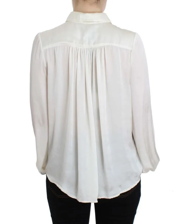 White Button Down Blouse Shirt