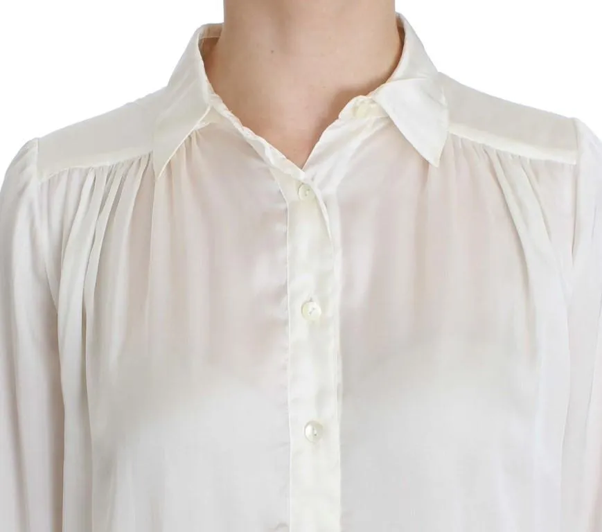 White Button Down Blouse Shirt