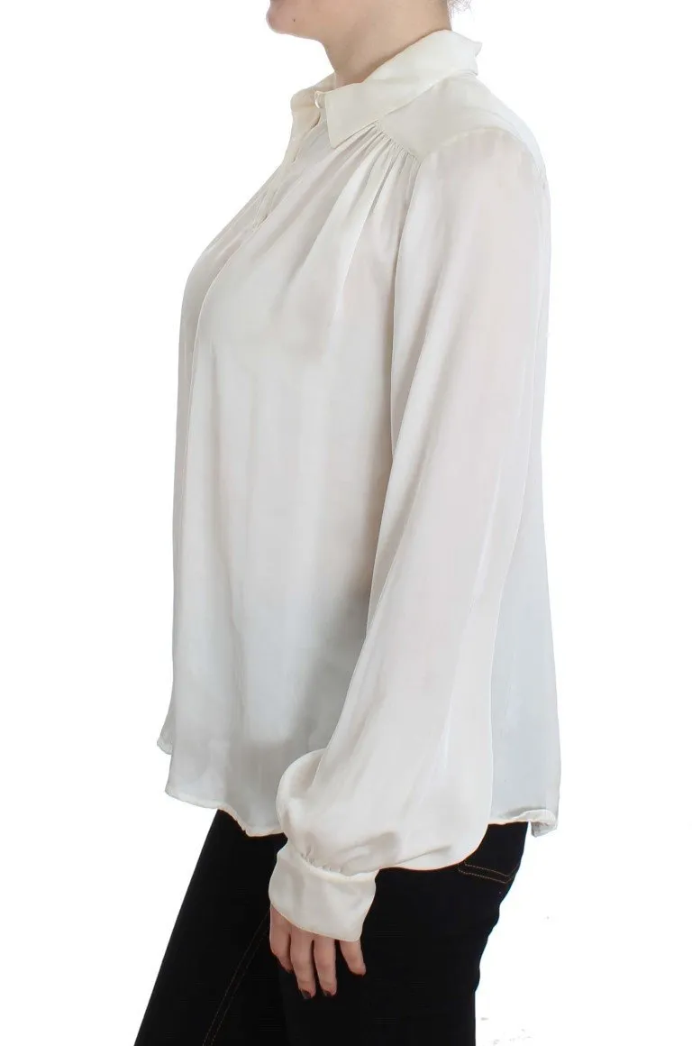 White Button Down Blouse Shirt