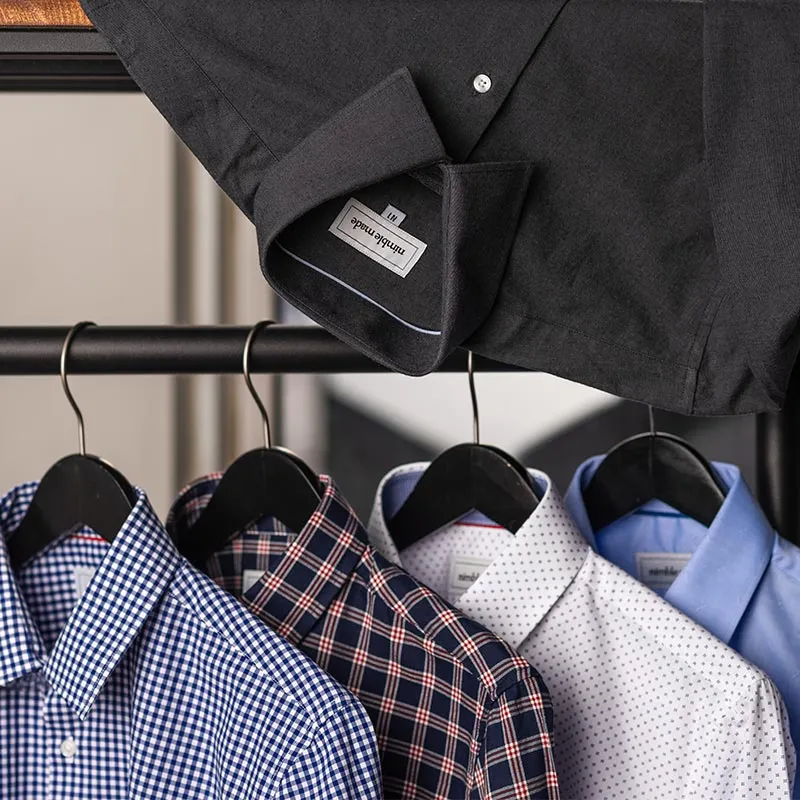 White Patterned Button Down Dress Shirt | The Melati