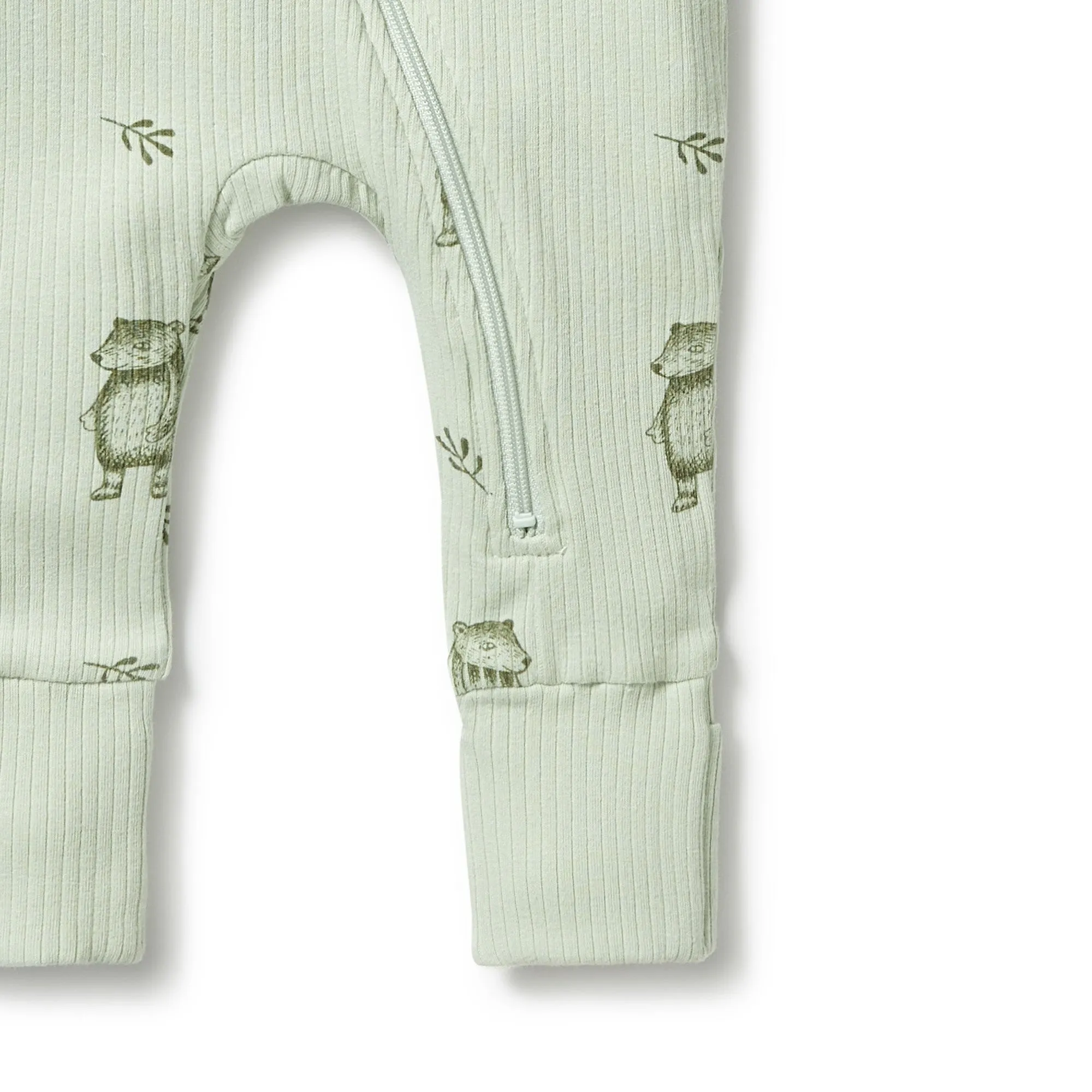 WILSON & FRENCHY ORGANIC RIB ZIPSUIT - BEAR HUG