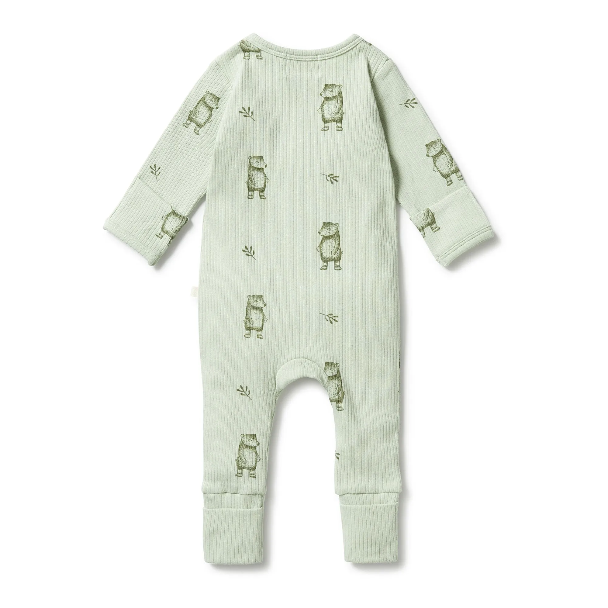 WILSON & FRENCHY ORGANIC RIB ZIPSUIT - BEAR HUG