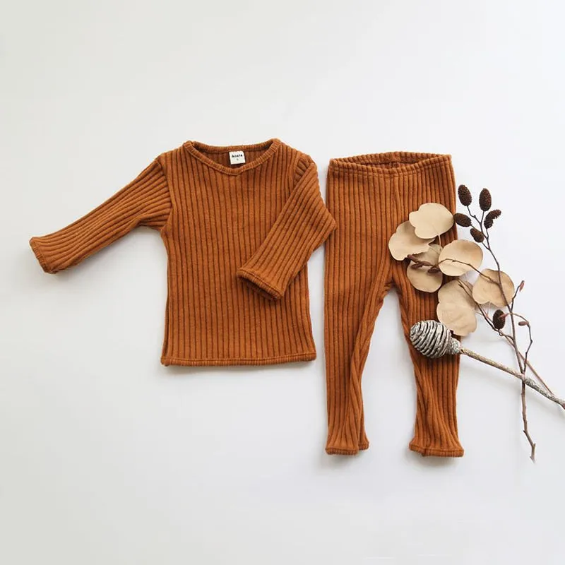 Winter Autumn Baby Clothing For 0-5Y Baby Girl Boy Clothes Warm Sweater  Pants Kids Outfits Children Pajamas Baby Girl Clothes