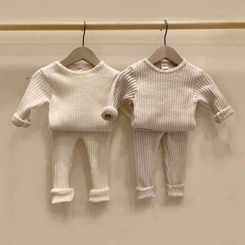 Winter Autumn Baby Clothing For 0-5Y Baby Girl Boy Clothes Warm Sweater  Pants Kids Outfits Children Pajamas Baby Girl Clothes