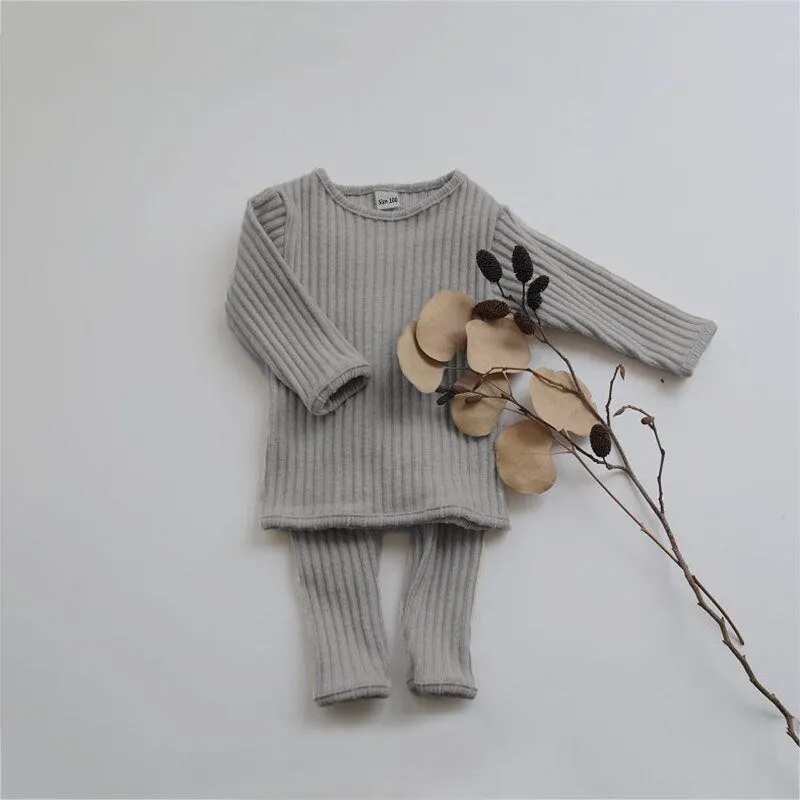 Winter Autumn Baby Clothing For 0-5Y Baby Girl Boy Clothes Warm Sweater  Pants Kids Outfits Children Pajamas Baby Girl Clothes