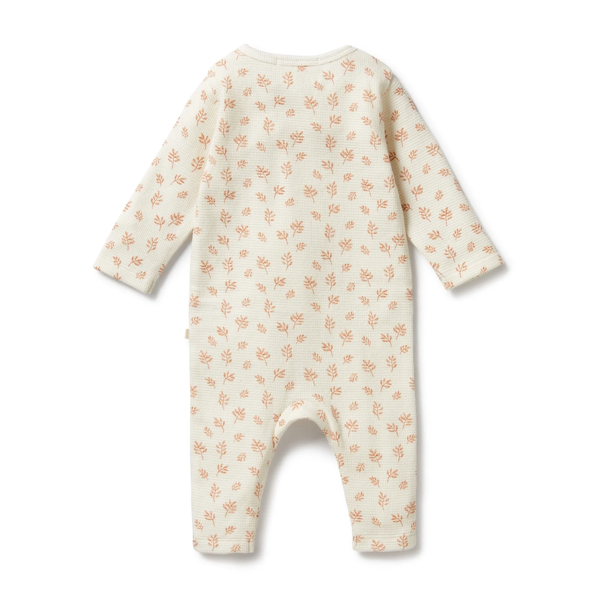 Winter Bloom Organic Waffle Ruffle Zipsuit