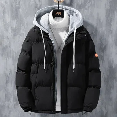 Winter Men's Padded Jacket – Warm Cotton Down Hooded Parka Windbreaker Coat