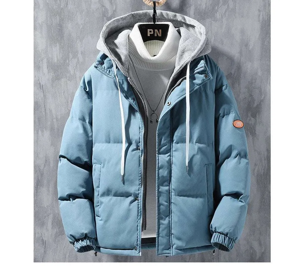 Winter Men's Padded Jacket – Warm Cotton Down Hooded Parka Windbreaker Coat