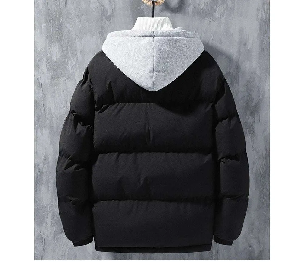 Winter Men's Padded Jacket – Warm Cotton Down Hooded Parka Windbreaker Coat