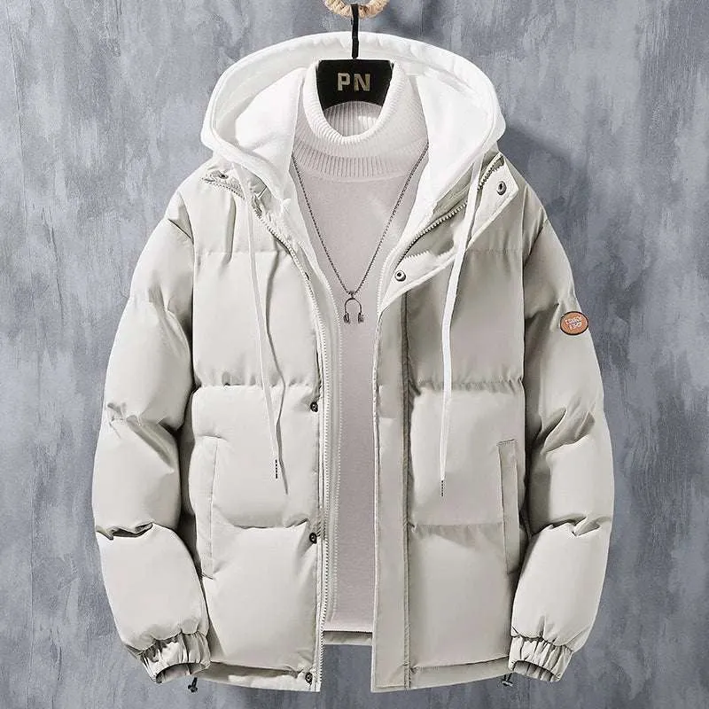 Winter Men's Padded Jacket – Warm Cotton Down Hooded Parka Windbreaker Coat