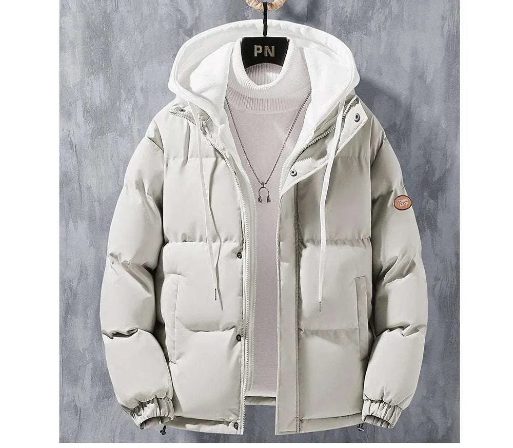 Winter Men's Padded Jacket – Warm Cotton Down Hooded Parka Windbreaker Coat