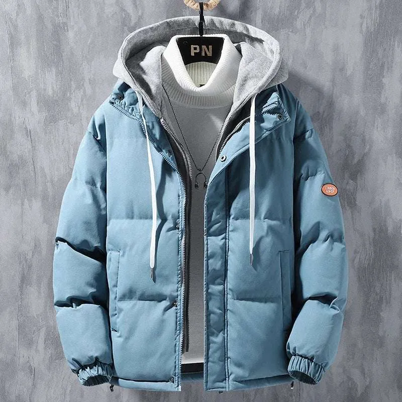 Winter Men's Padded Jacket – Warm Cotton Down Hooded Parka Windbreaker Coat