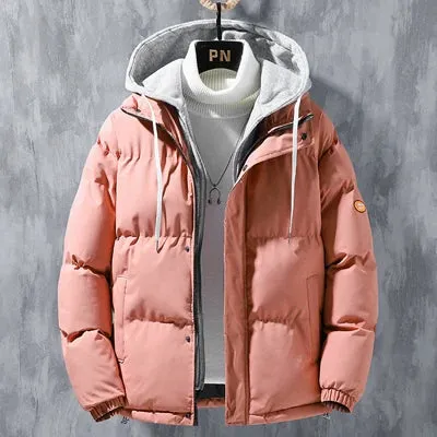 Winter Men's Padded Jacket – Warm Cotton Down Hooded Parka Windbreaker Coat