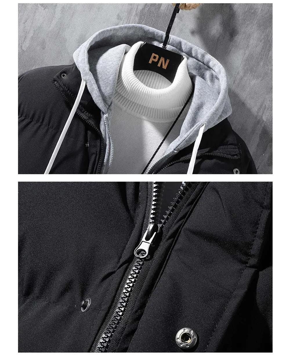 Winter Men's Padded Jacket – Warm Cotton Down Hooded Parka Windbreaker Coat
